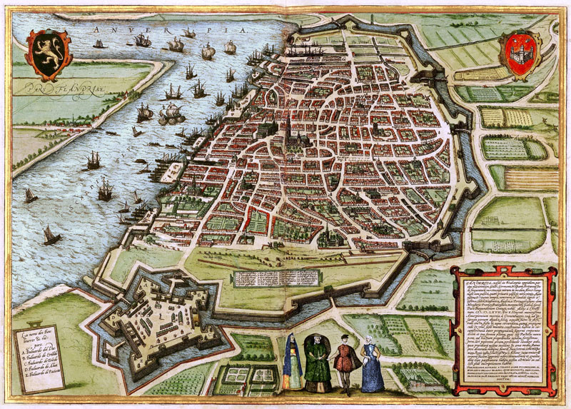 Antwerpen 1572 Braun en Hogenberg